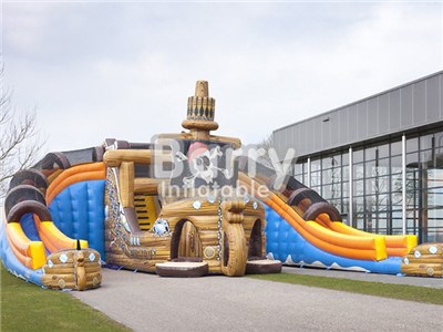 Outdoor Commercial Cheap Super Pirate Ship Inflatable Water Slide Manufacturers BY-WS-005 
